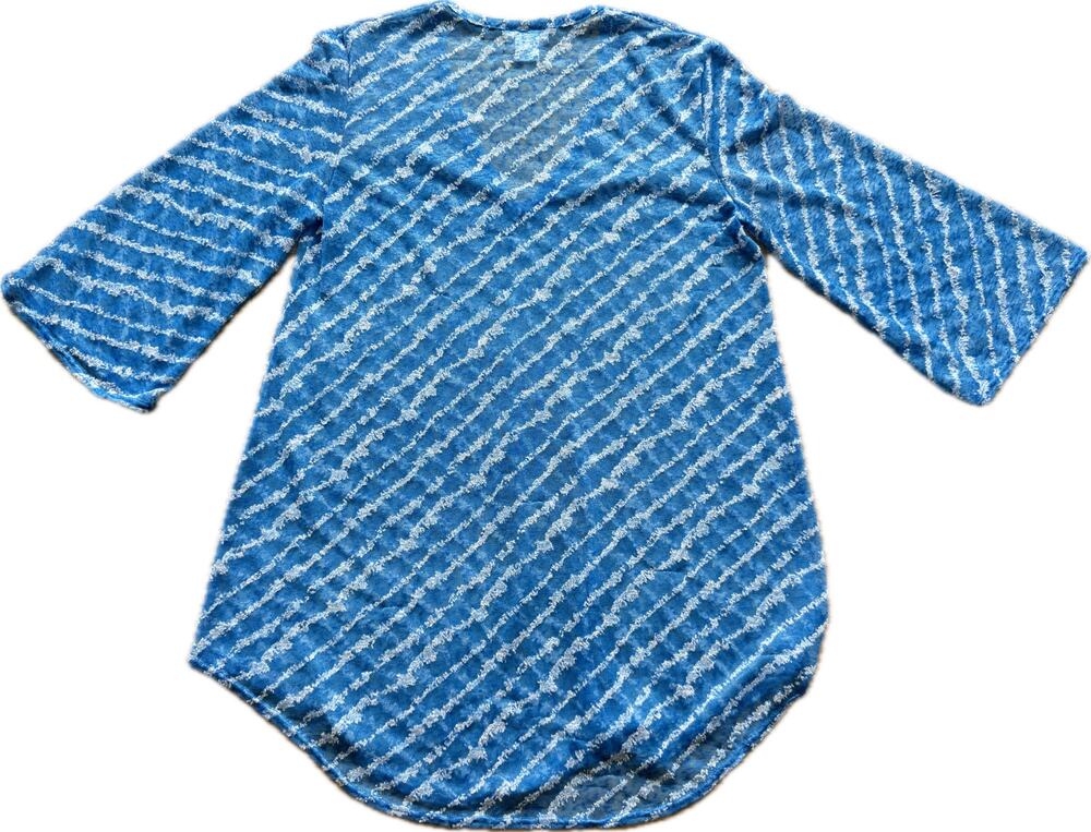 Jordan Taylor Swimsuit Coverup Blue White Stripe Top Tunic M‎ USA Waves Beach